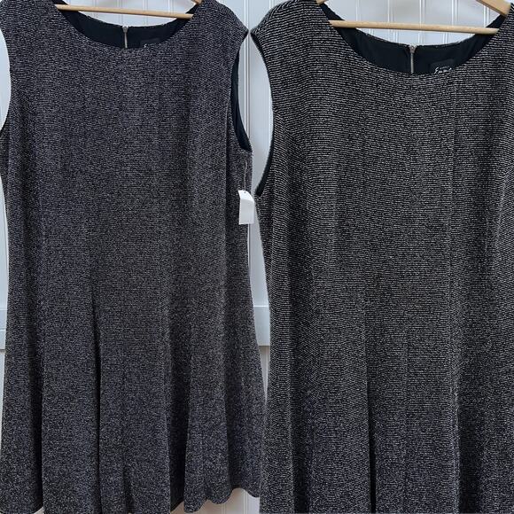Simply Emma NWT Glitter Knit A-Line Dress Black Silver Women's 20W Formal Dance - Picture 1 of 8
